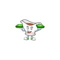 Gravy boat for dish with holding money mascot.