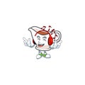 Gravy boat for dish with listening music mascot.