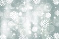 Gray abstract background. white light and snowflakes bokeh winter for Christmas new year blurred beautiful shiny lights Royalty Free Stock Photo