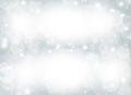 Gray abstract background with white snowflakes bokeh blurred beautiful shiny light, use illustration Valentine Christmas new year Royalty Free Stock Photo