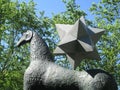 Horse and dodecahedron sculpture