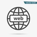 Gray address http icon isolated. Modern simple flat globe sign. Business internet concept. Trendy so Royalty Free Stock Photo