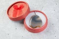 Gray agate pendant in a red box Royalty Free Stock Photo
