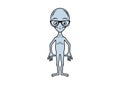 Nerd extraterrestrial with glasses vector