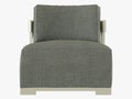 Gray armchair soft fabric 3d rendering on a white background