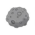 Gray Asteroid Illustration on White Background Royalty Free Stock Photo