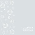 Gray background with bubbles. Laundry pattern.