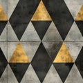 Gray background with gold accents in abstract geometric pattern Royalty Free Stock Photo