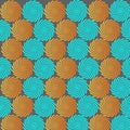 Gray background orange blue circles abstract pattern Royalty Free Stock Photo