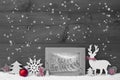 Gray Background Snowflakes Frame Merry Christmas Royalty Free Stock Photo