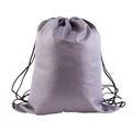 Gray backpack drawstring bag isolated on white background Royalty Free Stock Photo