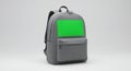 Gray Backpack Mockup with Green Screen Royalty Free Stock Photo
