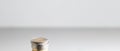 Gray banner with euro coins and free blurred background Royalty Free Stock Photo
