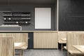 Gray bar interior side view, poster Royalty Free Stock Photo