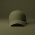 A gray baseball cap displayed on a gray background. The cap features a classic six- Royalty Free Stock Photo