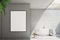 Gray bathroom interior, poster Royalty Free Stock Photo