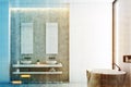 Gray bathroom and a window, side toned Royalty Free Stock Photo