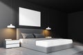 Gray bedroom bed corner, poster Royalty Free Stock Photo