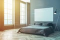 Gray bedroom corner, poster toned Royalty Free Stock Photo