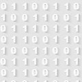 Gray binary code background. Seamless pattern. Royalty Free Stock Photo