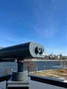 Gray binoscope on the observation deck Royalty Free Stock Photo