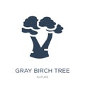 gray birch tree icon in trendy design style. gray birch tree icon isolated on white background. gray birch tree vector icon simple Royalty Free Stock Photo