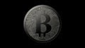 Gray bitcoin gold coin Isolated with black background bit-coin 3d render isolated illustration, cryptocurrency, crypto, business,