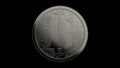 Gray bitcoin silver coin Isolated with black background bit-coin 3d render isolated illustration, cryptocurrency, crypto, business