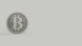 Gray bitcoin silver coin Isolated with color background bit-coin 3d render isolated illustration, cryptocurrency, crypto, business