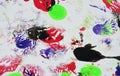 Red gray green pink blue silver phosphorescent bright blurred vivid abstract watercolor painting blurred spots abstract background Royalty Free Stock Photo