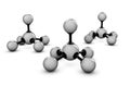 Gray and Black molecules structure, isolated white