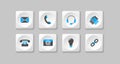 Gray and blue computer icons