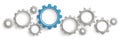 Gray Blue Gears White Background Header