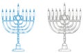 Different jewish holiday candelabra