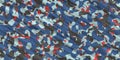 Gray Blue Red Army Camouflage Background. Royalty Free Stock Photo
