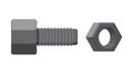 Gray Bolt and Nut Icon Vector for Mechanical Assembly, vector design Generative AI Royalty Free Stock Photo