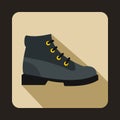Gray boot icon in flat style Royalty Free Stock Photo