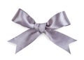 Gray bow isolated on white background Royalty Free Stock Photo