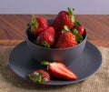 Gray Bowl with strawberries