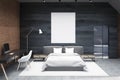 Gray and brick bedroom, poster Royalty Free Stock Photo