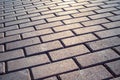 Gray brick design on the road for pedestrians. sidewalks, roads, pavers, vintage and modern sidewalk designs. Royalty Free Stock Photo