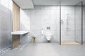 Gray brick shower