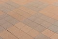 Gray Brick Stone on The Ground for Street Road. Sidewalk, Driveway, Pavers, Pavement in Vintage Design Flooring Square Pattern Royalty Free Stock Photo