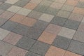 Gray Brick Stone on The Ground for Street Road. Sidewalk, Driveway, Pavers, Pavement in Vintage Design Flooring Square Pattern Royalty Free Stock Photo