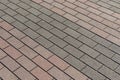 Gray Brick Stone on The Ground for Street Road. Sidewalk, Driveway, Pavers, Pavement in Vintage Design Flooring Square Pattern Royalty Free Stock Photo