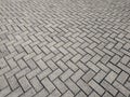 Gray Brick Stone Pavement. Pavement in Vintage Design Ground Flooring Square Pattern Texture Background Royalty Free Stock Photo