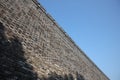 Stone and brick walls under the blue sky