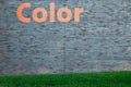 Gray Brick Wall with Word Color