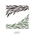 Gray and Brown Leaflets Logo abstract design. Plant with Leaves Royalty Free Stock Photo