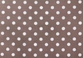 Gray brown polka white dot fabric, textile background Royalty Free Stock Photo